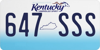 KY license plate 647SSS