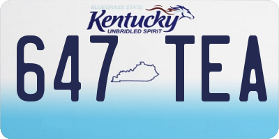 KY license plate 647TEA