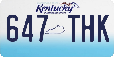 KY license plate 647THK