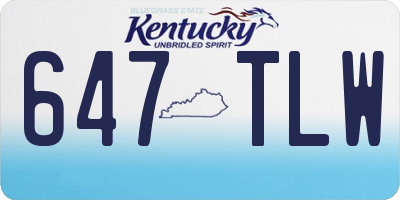 KY license plate 647TLW