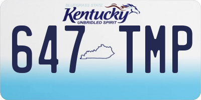 KY license plate 647TMP