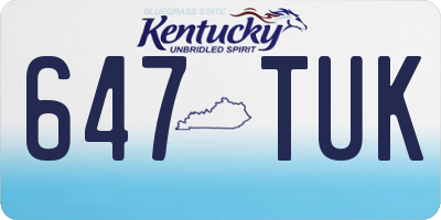 KY license plate 647TUK