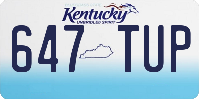 KY license plate 647TUP