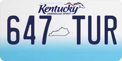 KY license plate 647TUR