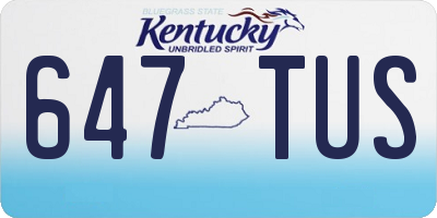 KY license plate 647TUS