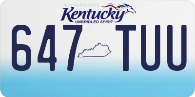 KY license plate 647TUU