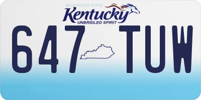 KY license plate 647TUW