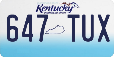 KY license plate 647TUX