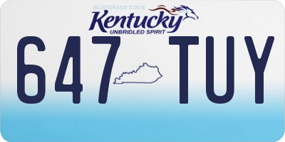 KY license plate 647TUY