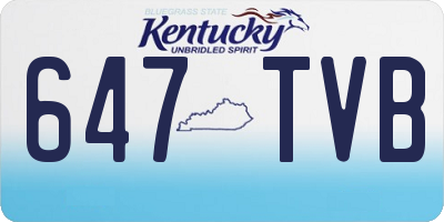 KY license plate 647TVB