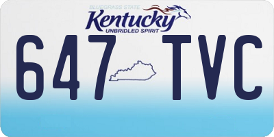 KY license plate 647TVC