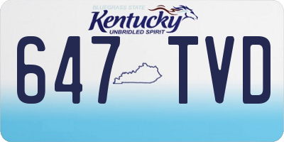 KY license plate 647TVD