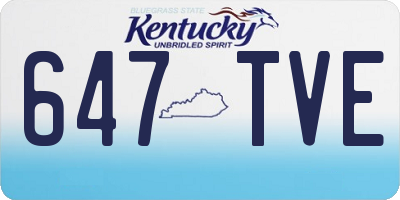 KY license plate 647TVE