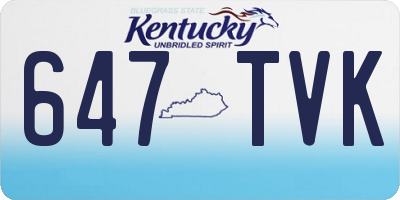 KY license plate 647TVK