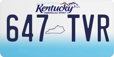 KY license plate 647TVR