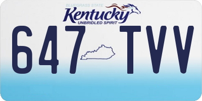 KY license plate 647TVV