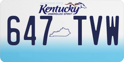 KY license plate 647TVW