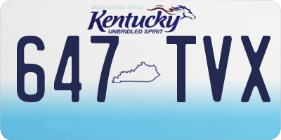 KY license plate 647TVX