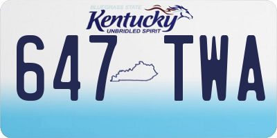 KY license plate 647TWA