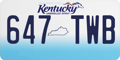 KY license plate 647TWB