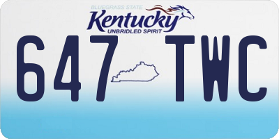 KY license plate 647TWC