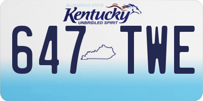 KY license plate 647TWE