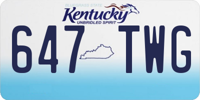 KY license plate 647TWG
