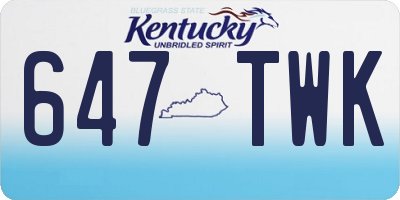 KY license plate 647TWK