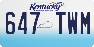 KY license plate 647TWM