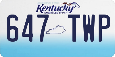 KY license plate 647TWP
