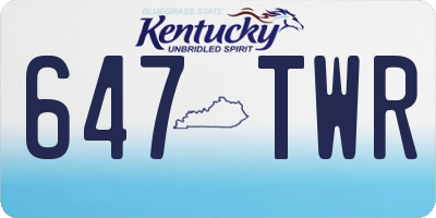 KY license plate 647TWR