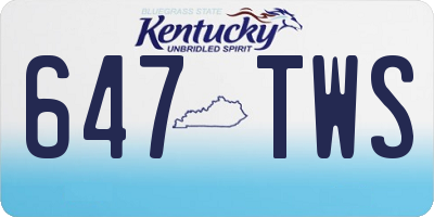 KY license plate 647TWS