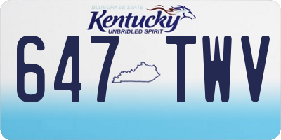 KY license plate 647TWV