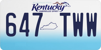 KY license plate 647TWW