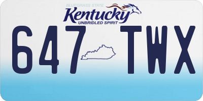KY license plate 647TWX