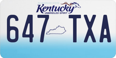 KY license plate 647TXA