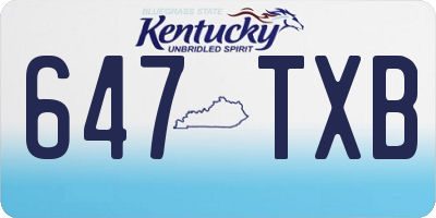 KY license plate 647TXB
