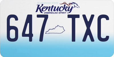 KY license plate 647TXC