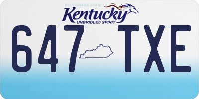 KY license plate 647TXE