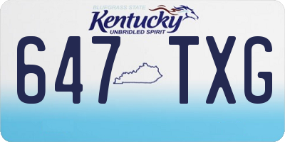KY license plate 647TXG