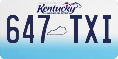 KY license plate 647TXI