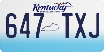KY license plate 647TXJ