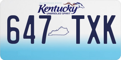 KY license plate 647TXK