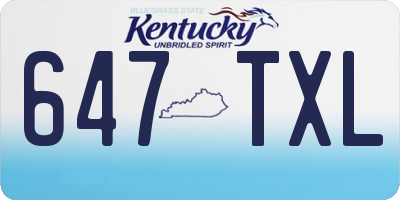 KY license plate 647TXL