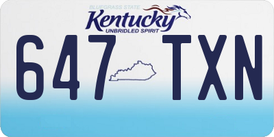 KY license plate 647TXN