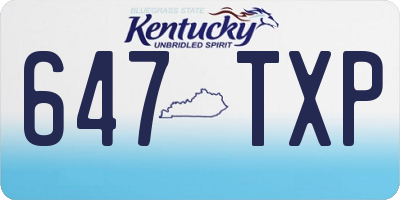 KY license plate 647TXP