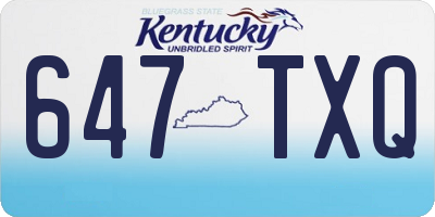 KY license plate 647TXQ