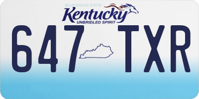 KY license plate 647TXR