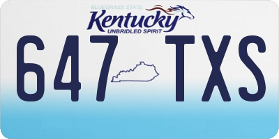 KY license plate 647TXS