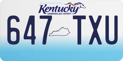 KY license plate 647TXU